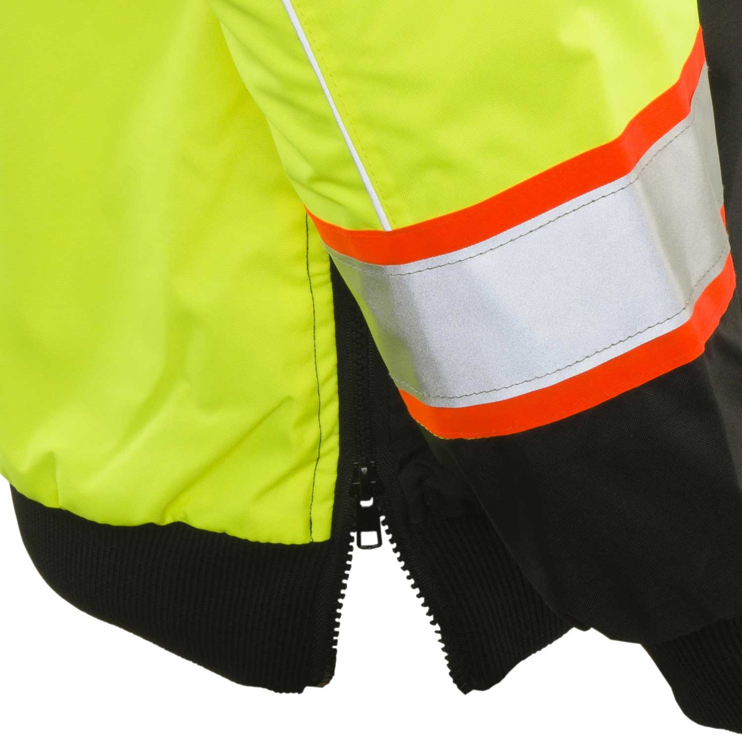 1385 Black Bottom Hi Vis Bomber Jacket with Contrasting Tape