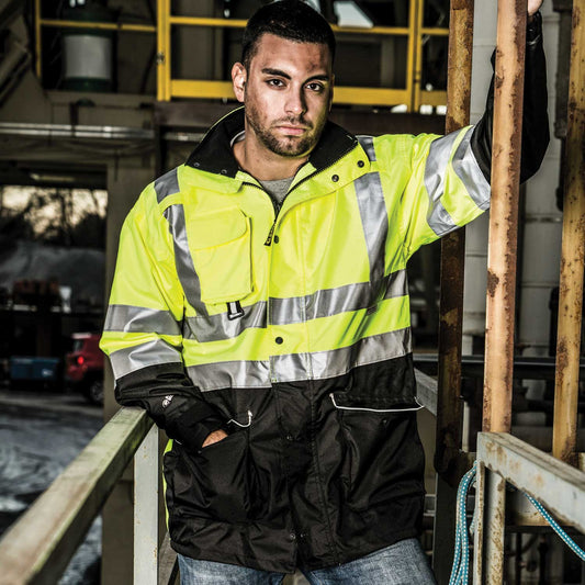 1355 The 6-in-1 Black Bottom Hi Vis Parka