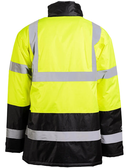 1865E Hi Vis Black Bottom Quilt Lined Parka