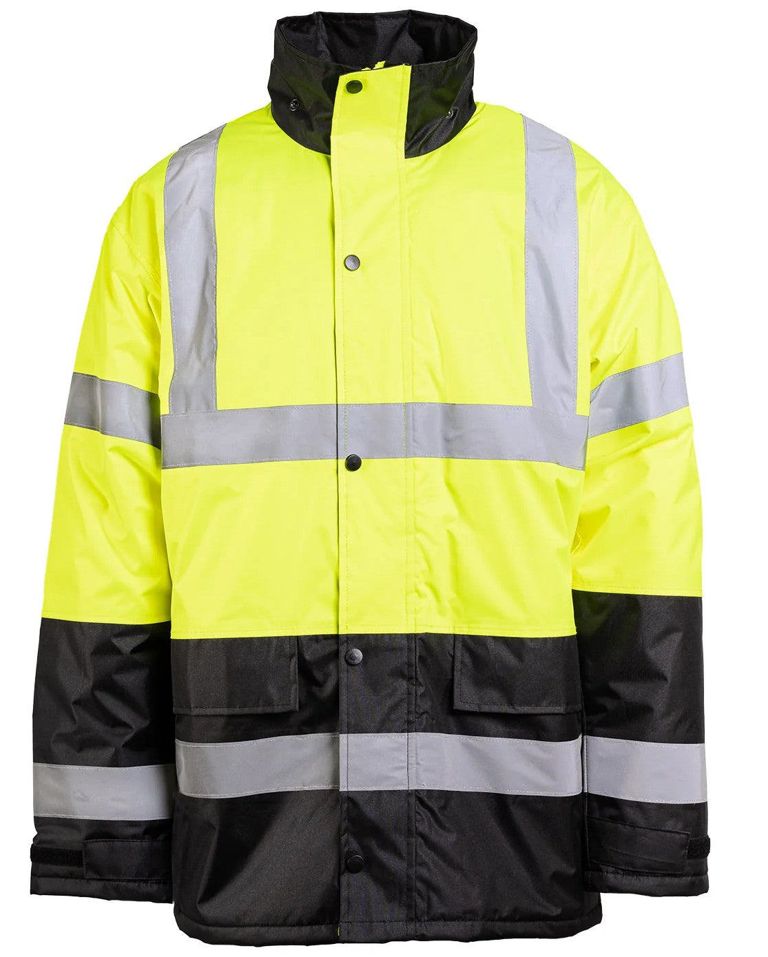 1865E Hi Vis Black Bottom Quilt Lined Parka