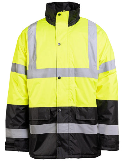 1865E Hi Vis Black Bottom Quilt Lined Parka