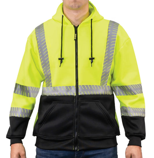 865E HI-VIS FULL-ZIP HOODIE WITH SEGMENTED TAPE