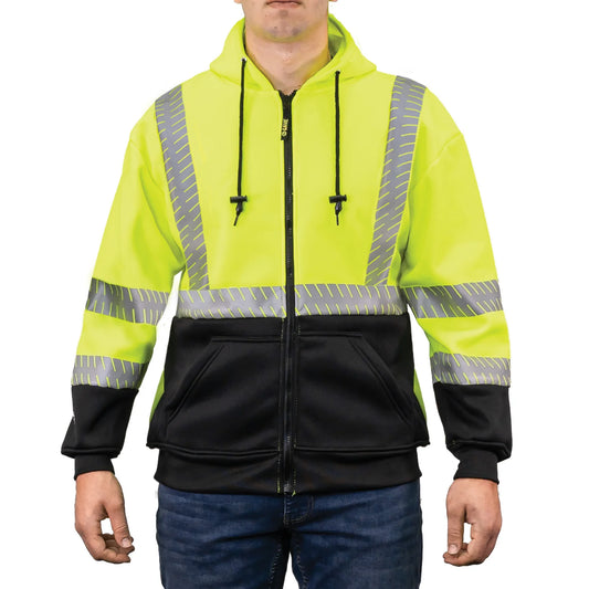 865E HI-VIS FULL-ZIP HOODIE WITH SEGMENTED TAPE